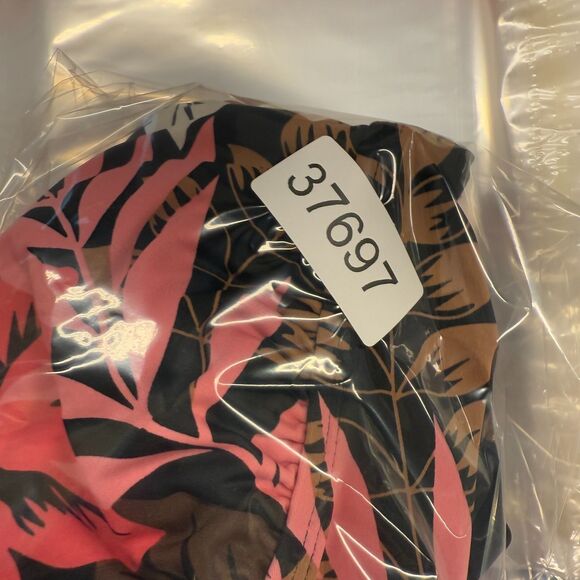 Croft & Barrow Tankini Top Women 10 Black Floral V-Neck Sleeveless Push Up Lined - Picture 5 of 5